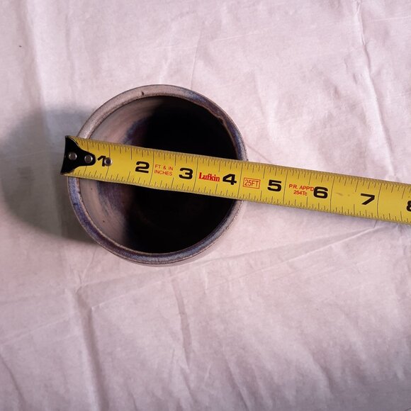 Handcrafted Rustic Ceramic Pottery Cup With Purple & Brown Tones - Picture 9 of 9